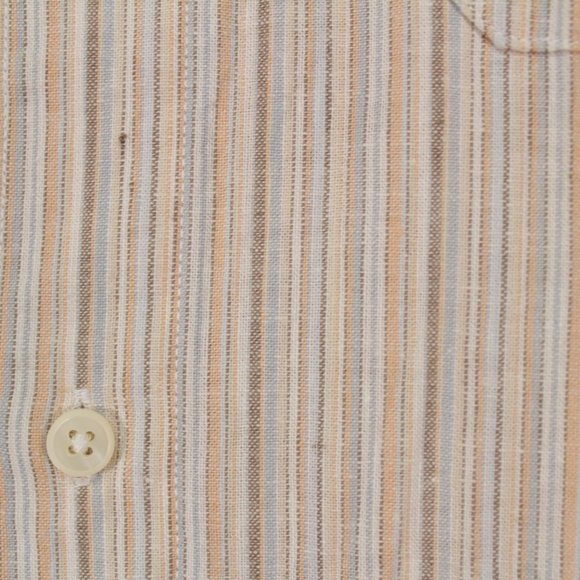 Joseph Abboud Shirt Men's XL Multicolor Short Sleeve Striped Linen - Picture 6 of 12
